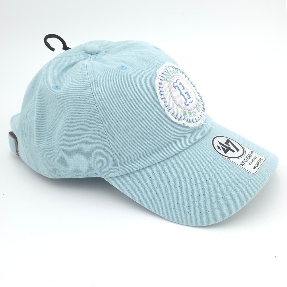 '47 Boston Red Sox Hat Womens Blue Frayed Patch Adjustable Clean Up Cap NEW - Picture 2 of 8